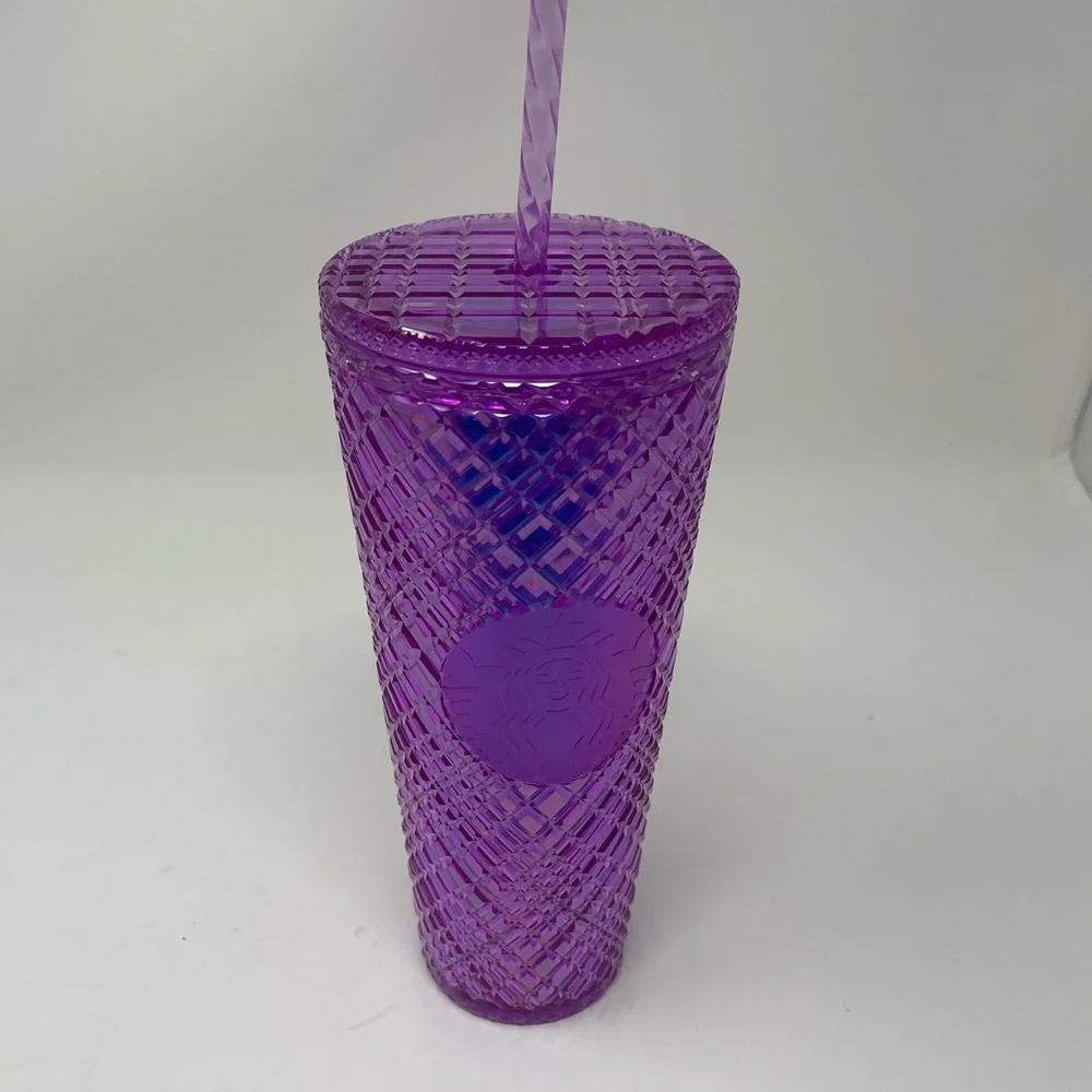 STARBUCKS 2021 JEWELED TAFFY TRAVEL COLD CUP TUMBLER DIAMOND DESIGN 24oz - Picture 2 of 3